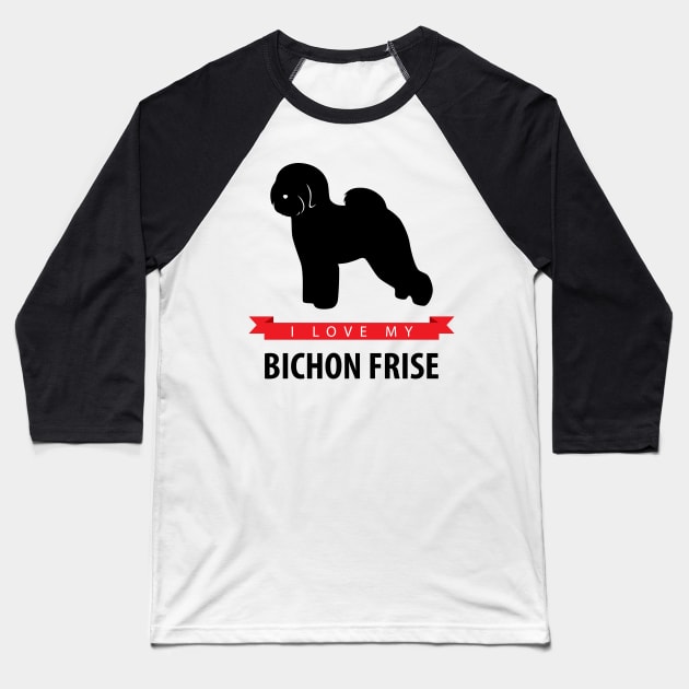 I Love My Bichon Frise Baseball T-Shirt by millersye